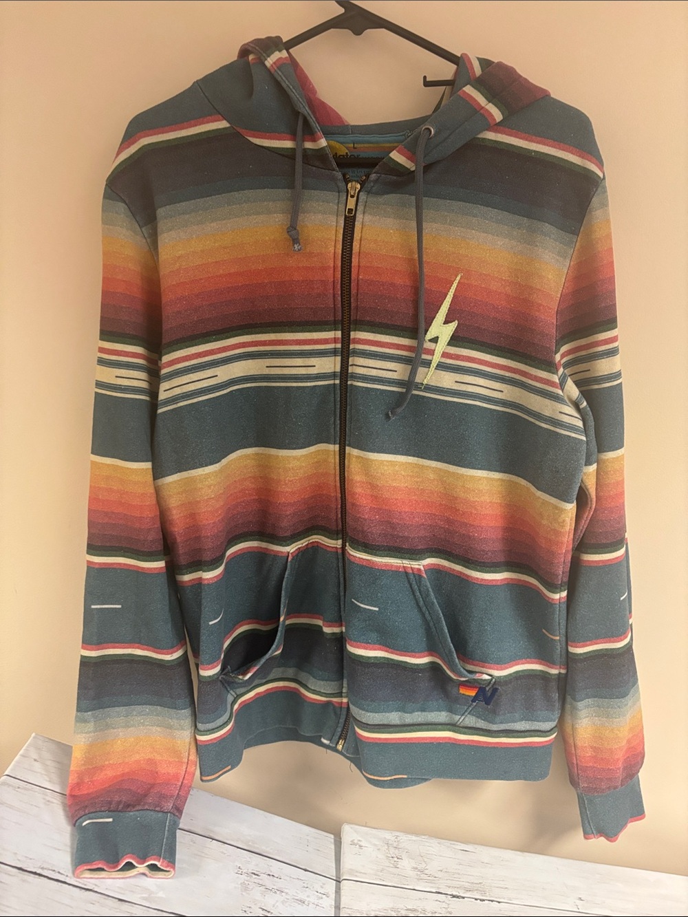 Aviator Nation Tulum Zip Hoodie with Bolt Appliqué large